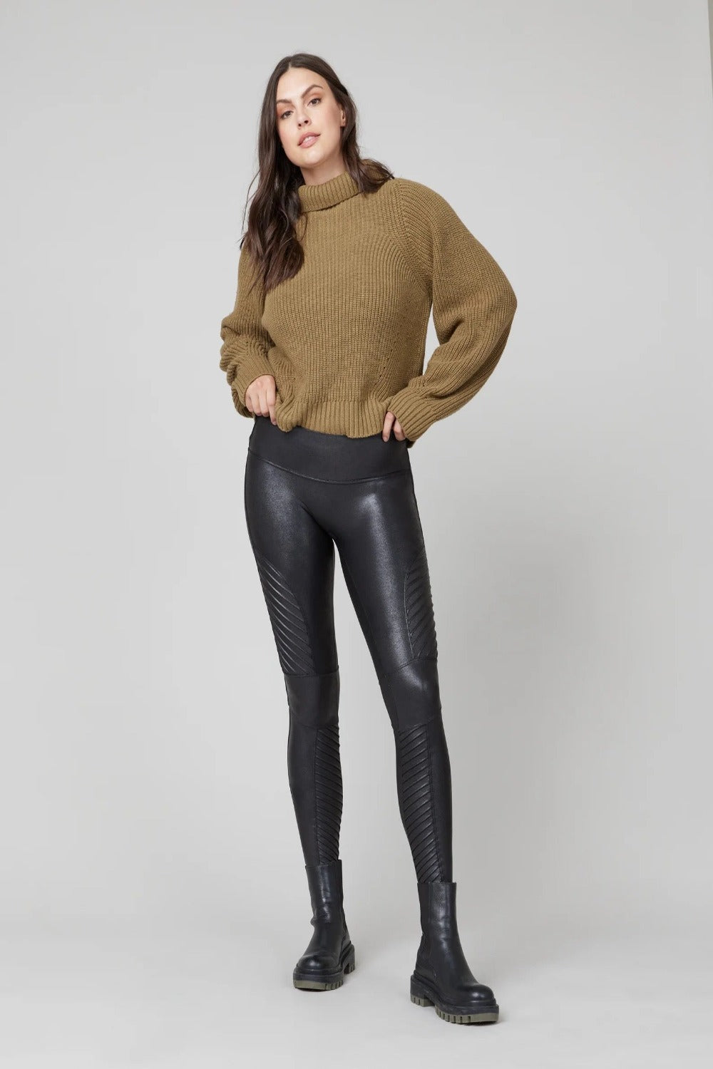 Spanx Mama faux leather leggings in black