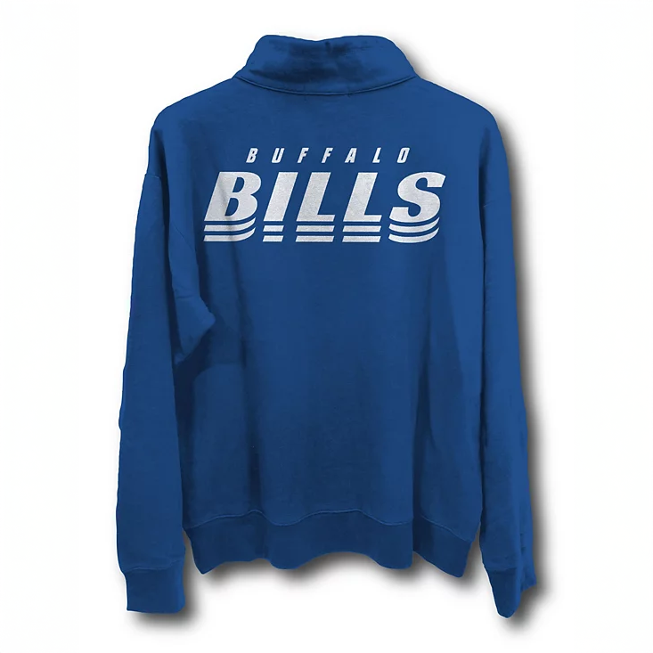 Bills Mock Neck 1/4 Button Up