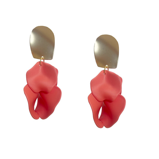 Petal Earring in Coral