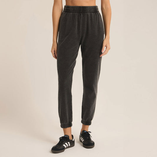 Slim Knit Denim Jogger in Vintage black