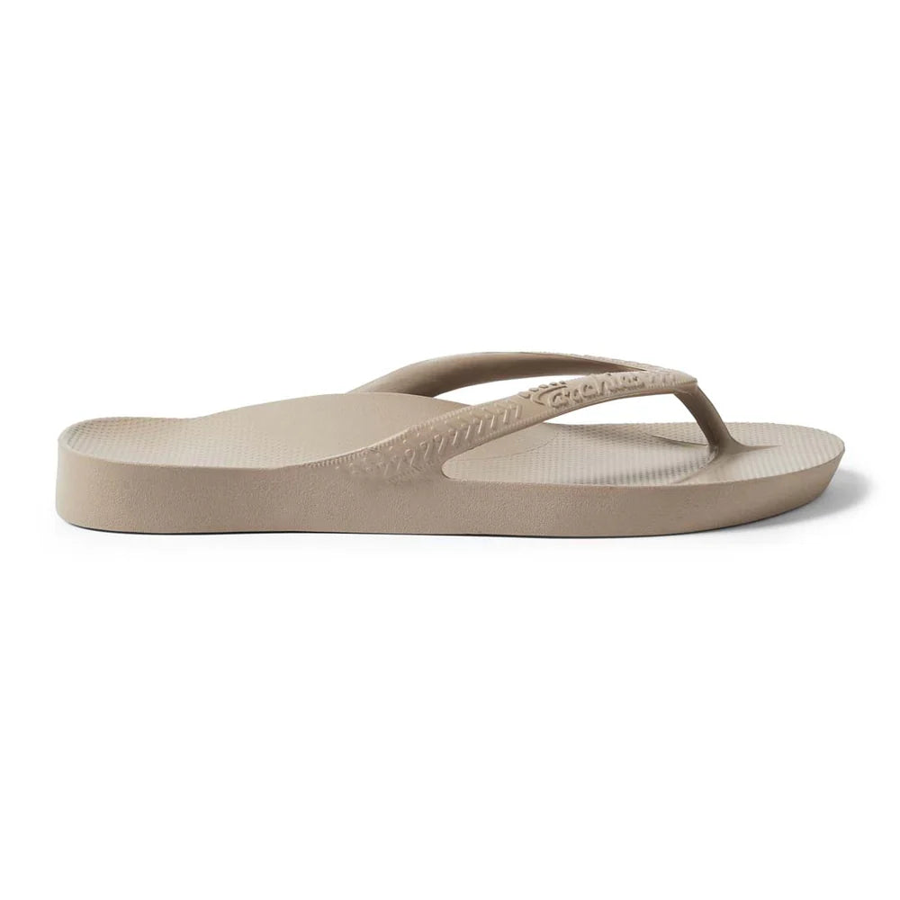 Arch Support Flip Flops in Taupe