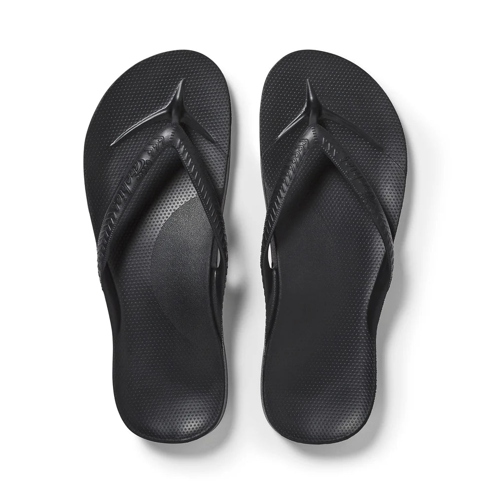 Arch Support Flip Flops in Black