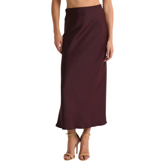 Europa Poly Sheen Skirt in Berry Wine