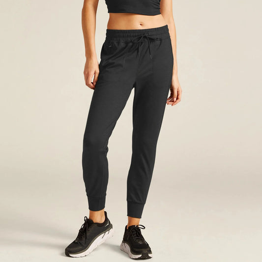 Heather Rib Street Jogger in Black Heather