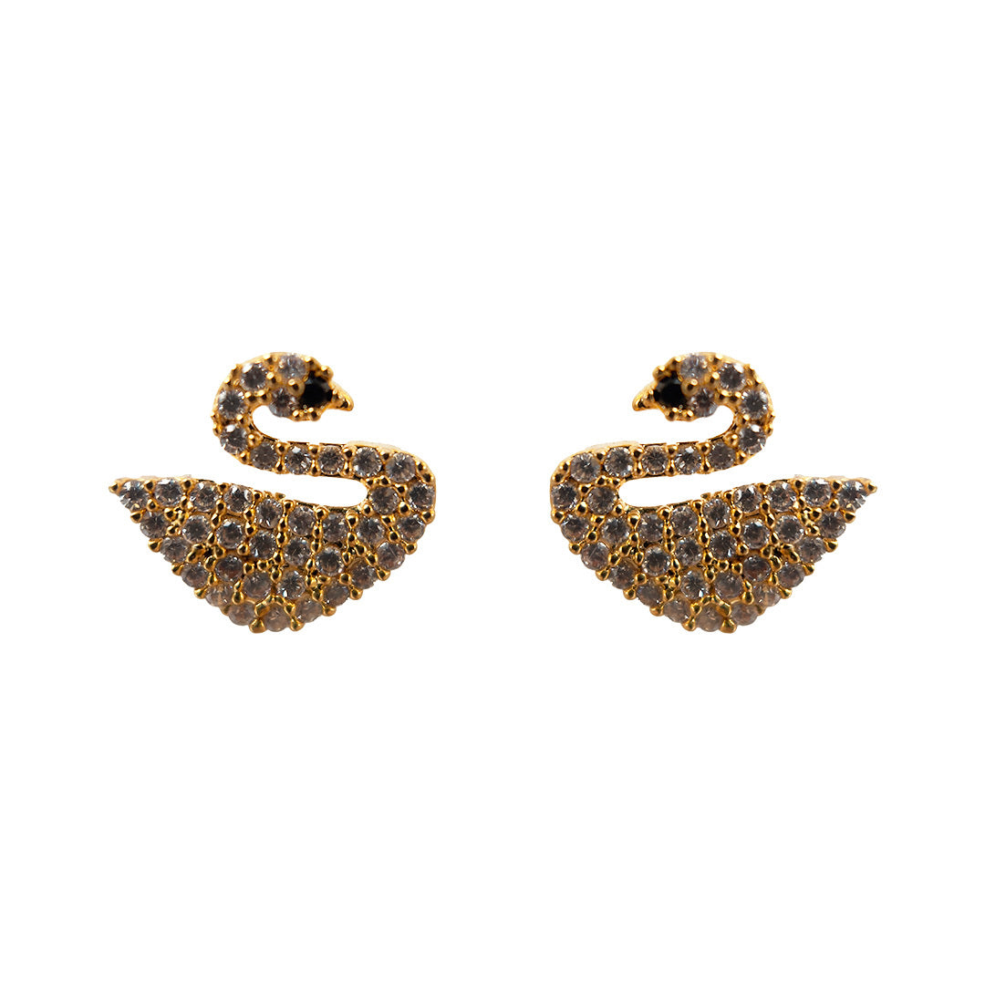 Crystal Swan Stud Earring