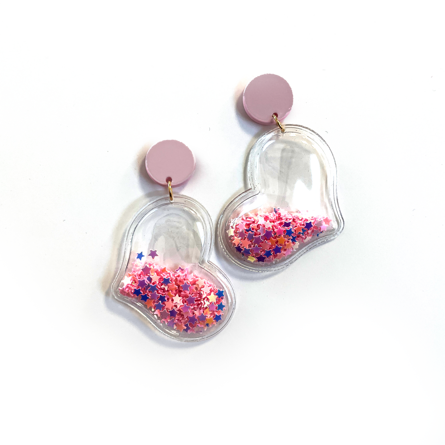 Glitter Heart Earrings