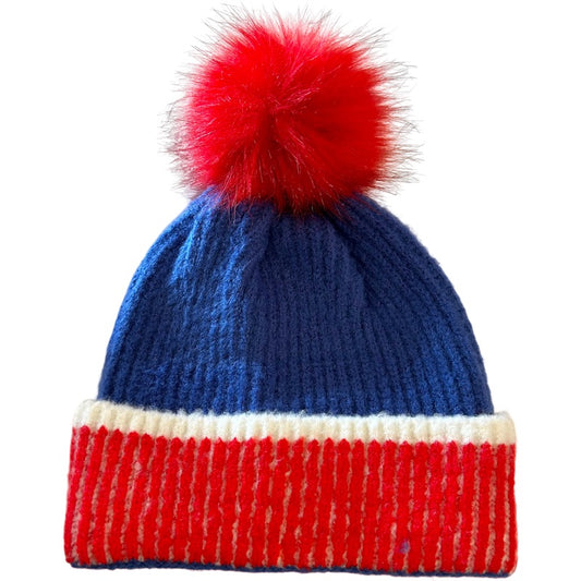 Luxe Color Block Pom Pom Hat