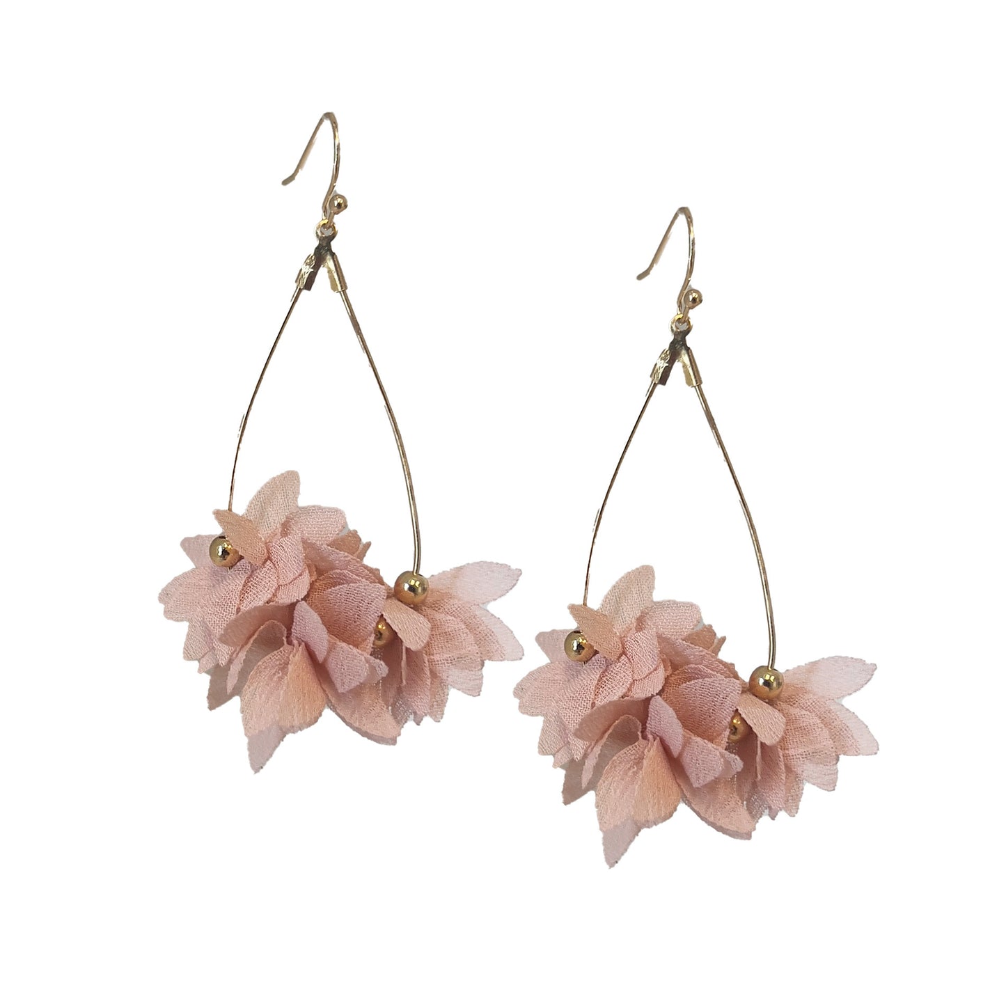 Tulle Teardrop Earring in Light Pink