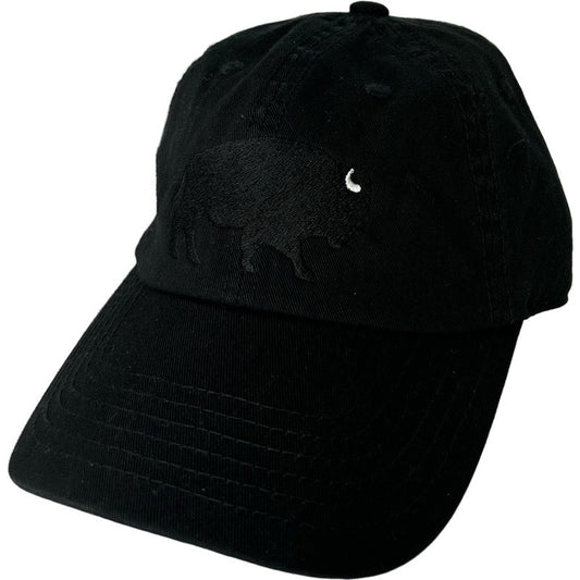 Standing Buffalo Baseball Hat in Black/Black