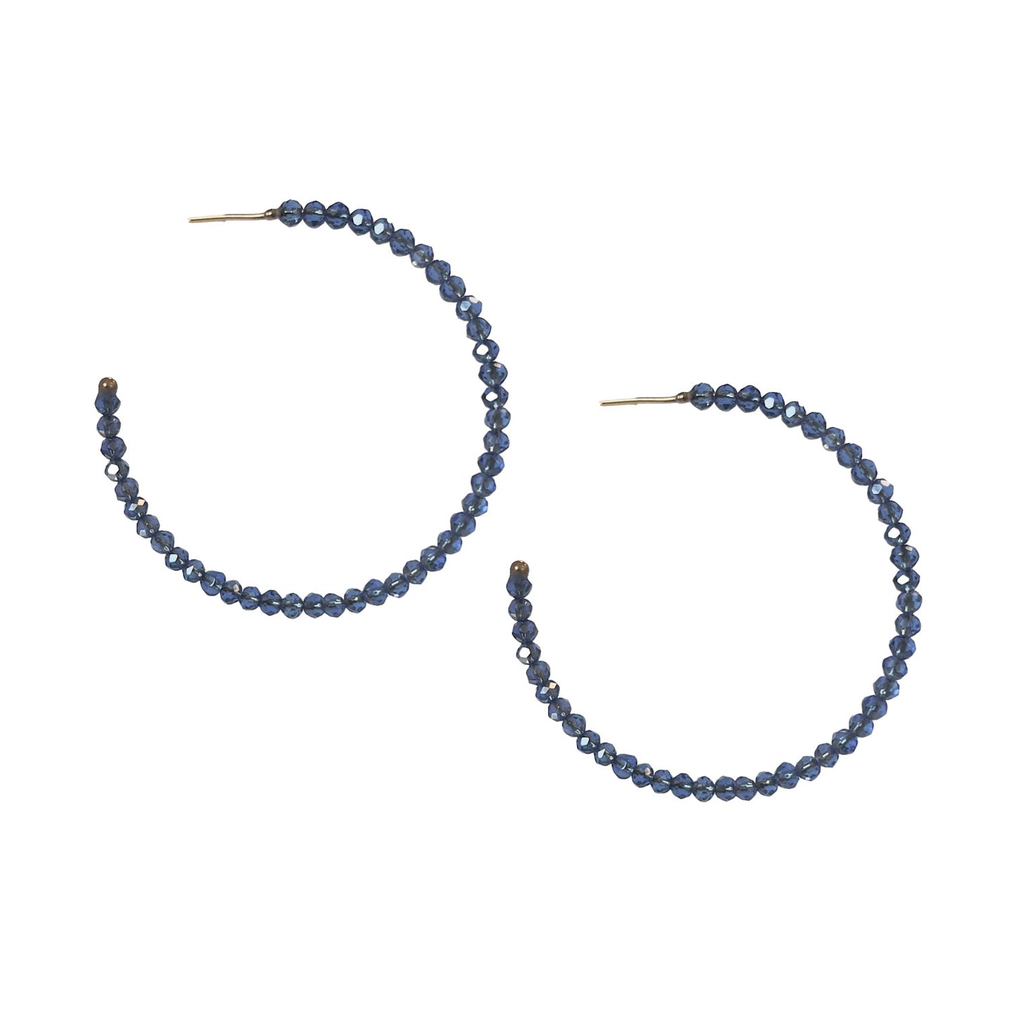 Color Bead Hoop Earring in Navy