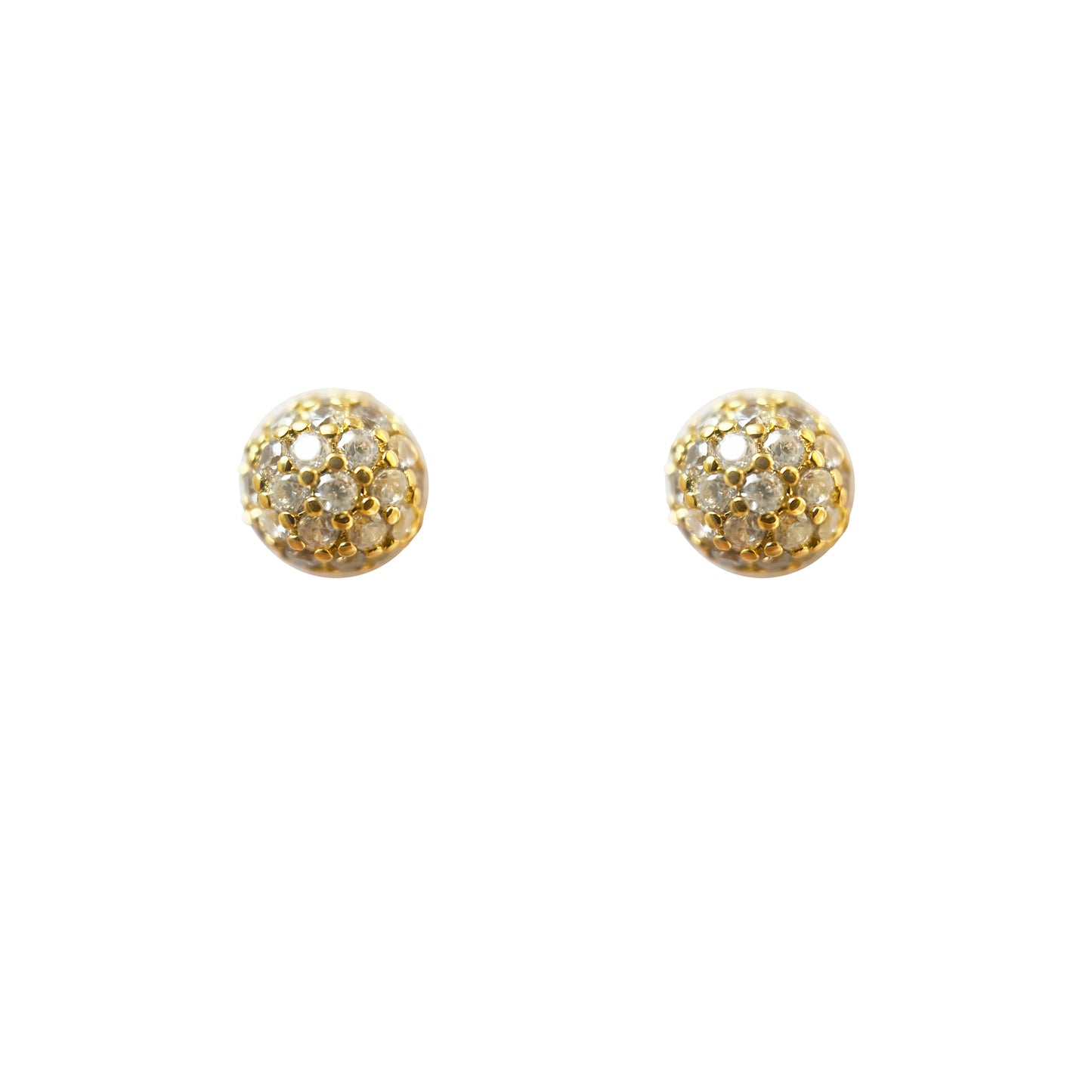 Crystal Ball Stud in Gold