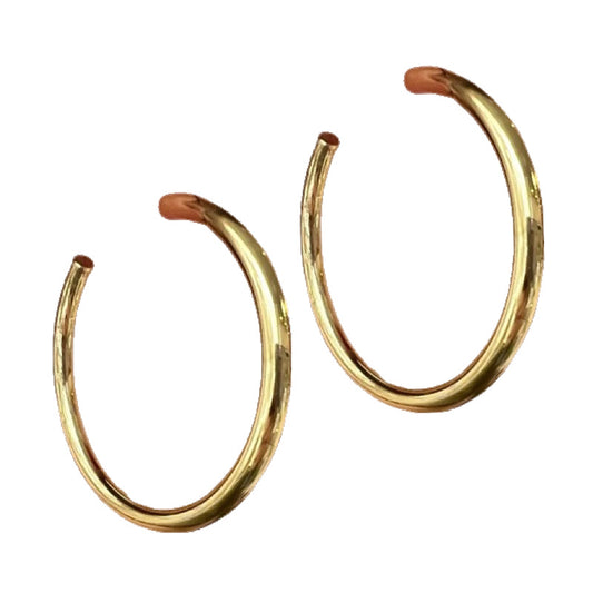 Solid Tube Hoop Earring in Gold