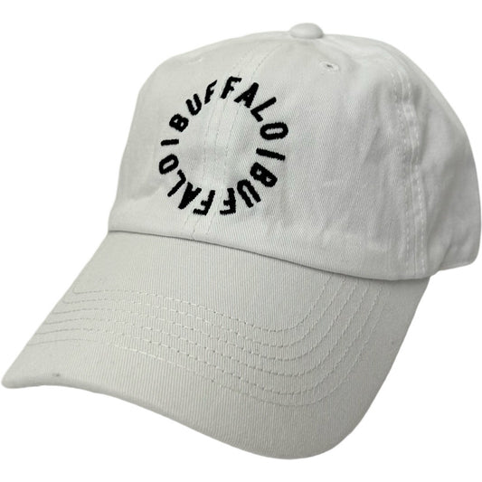 Full Circle Buffalo Baseball Cap in White/Black