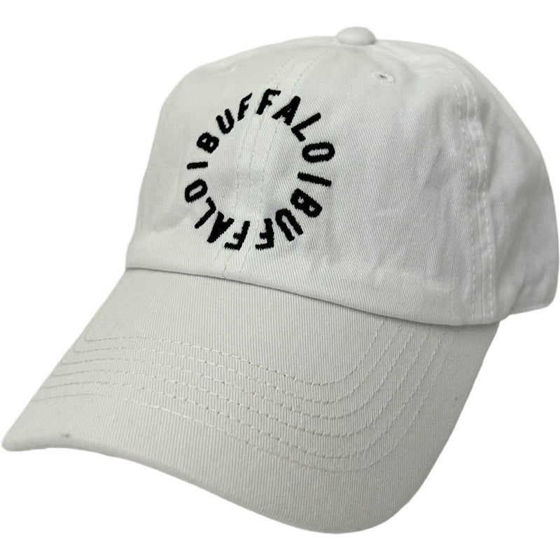 Full Circle Buffalo Baseball Cap in Black/White