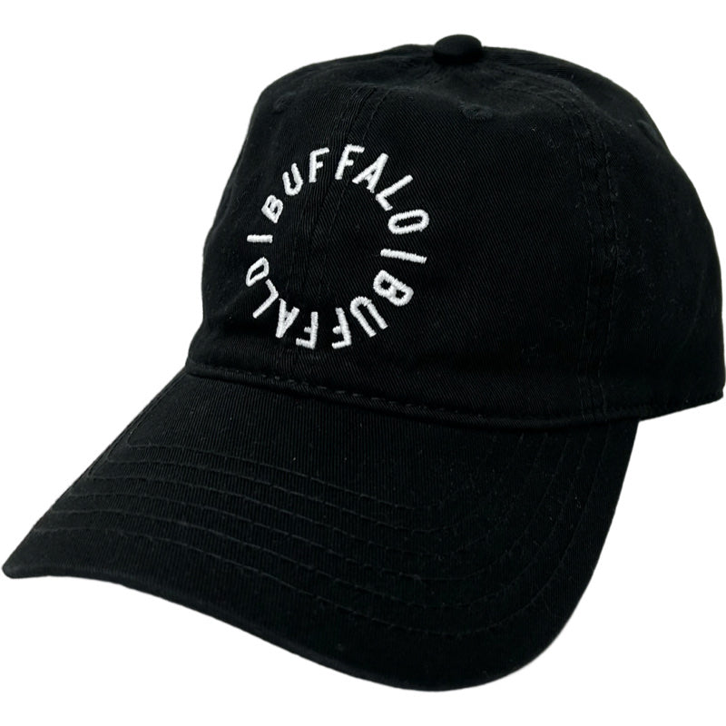 Full Circle Buffalo Baseball Cap in Black/White