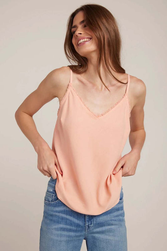 Frayed Cami in Sunset Coral