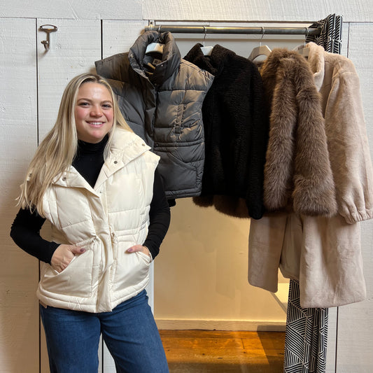 Puffer Vest in Ivory