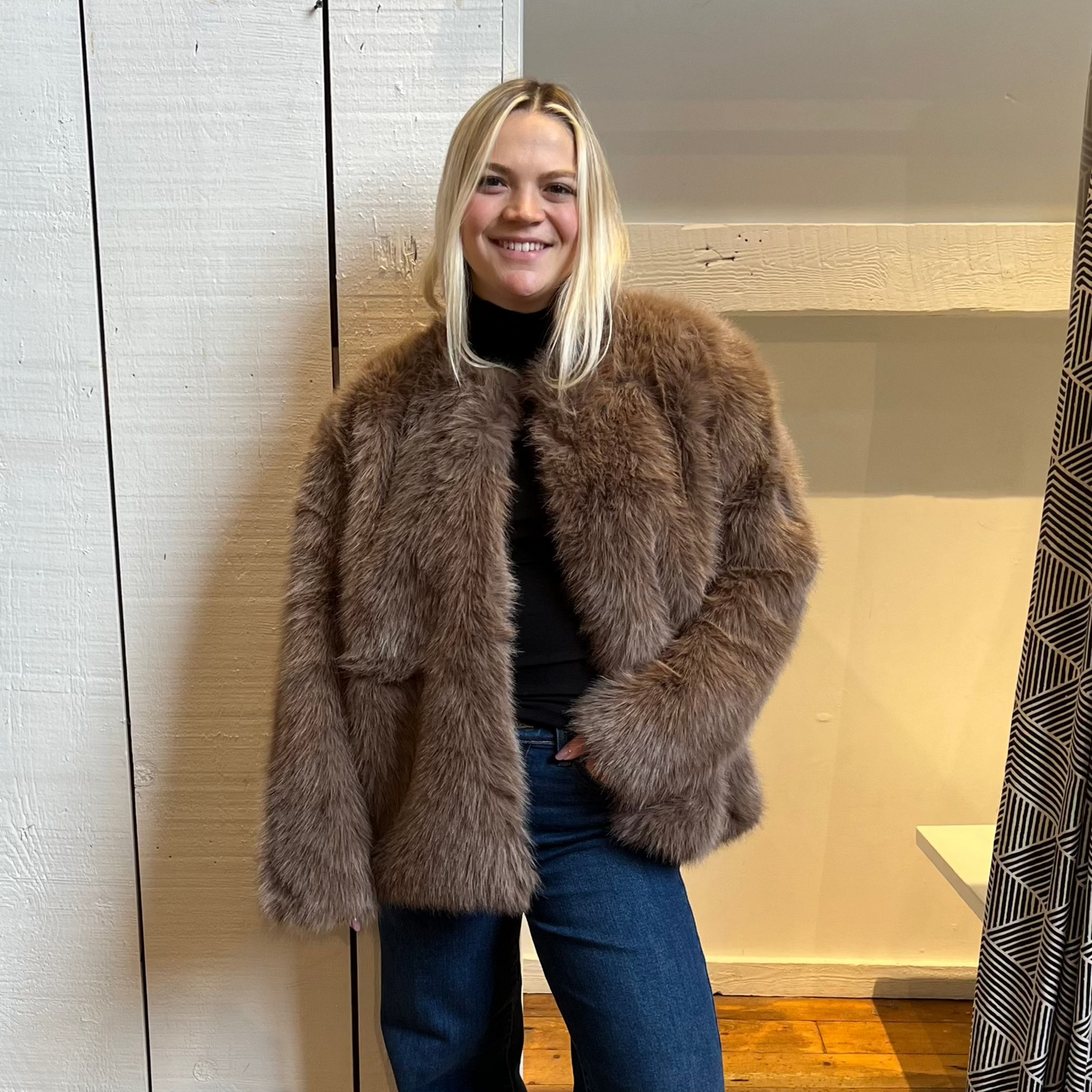 Faux Fur Jacket in Mink