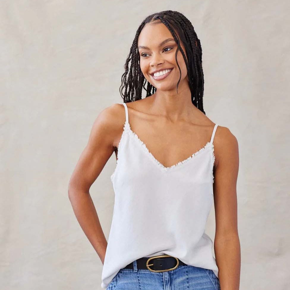 Frayed Cami in White