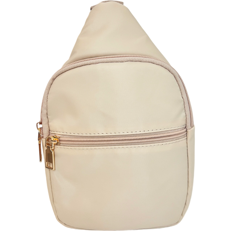 Nylon Sling Bag in Beige