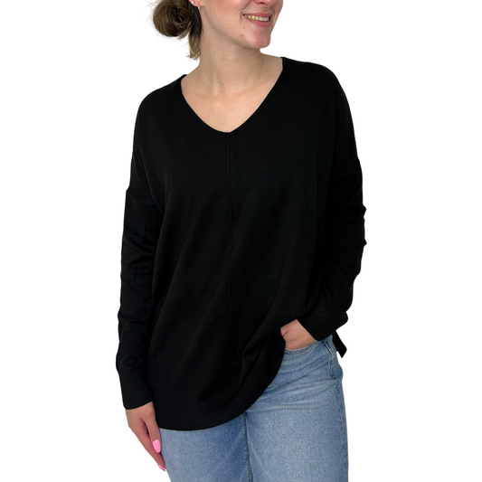 V-Neck Sweater in Black