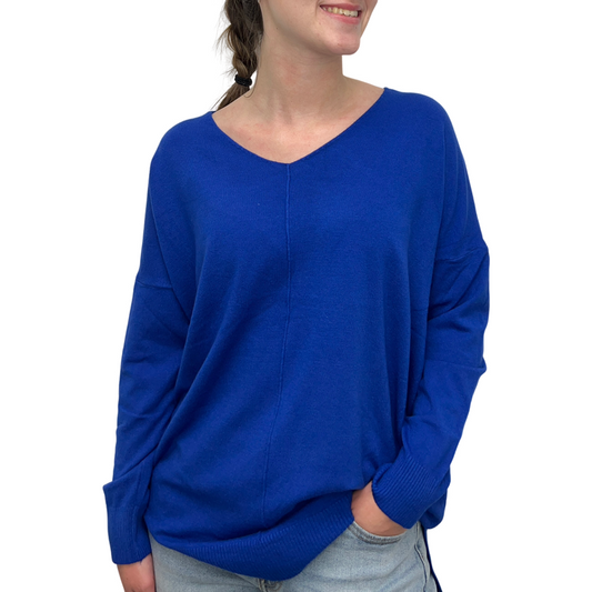 V-Neck Sweater in Royal