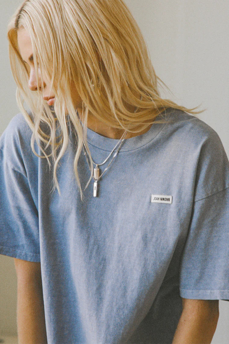 Oversized Crew Tee in Denim