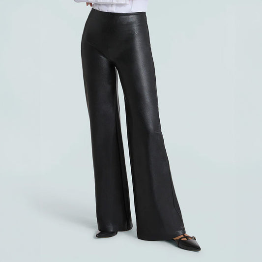 Faux Leather Wide Leg Pant