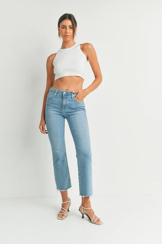 Vintage Crop Flare in Light Denim