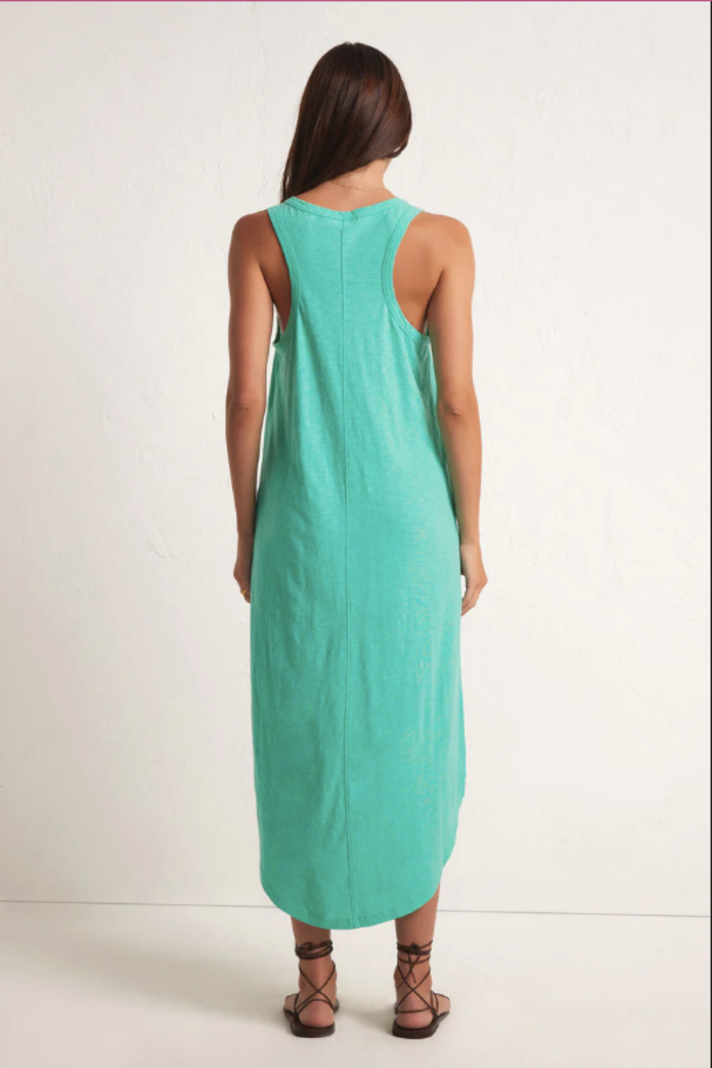 Easy Going Cotton Slub Dress in Cabana Green