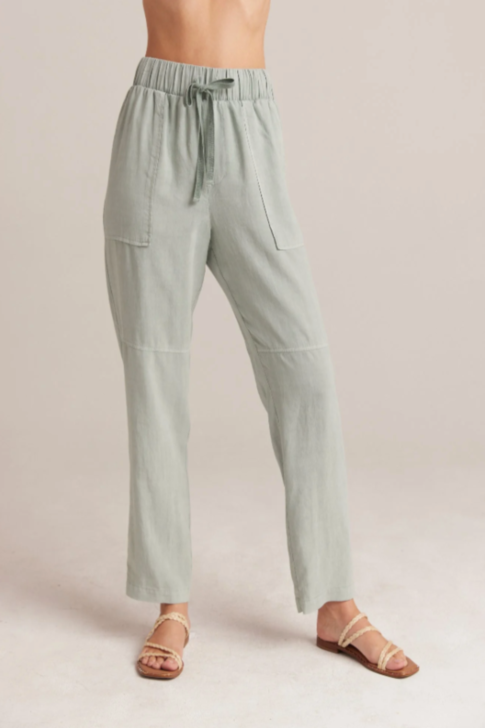 Utility Tie Waist Trouser in Oasis Green