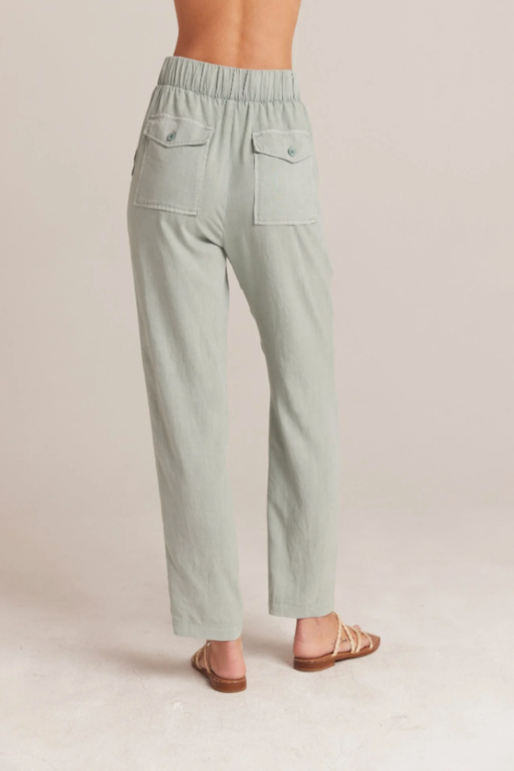 Utility Tie Waist Trouser in Oasis Green