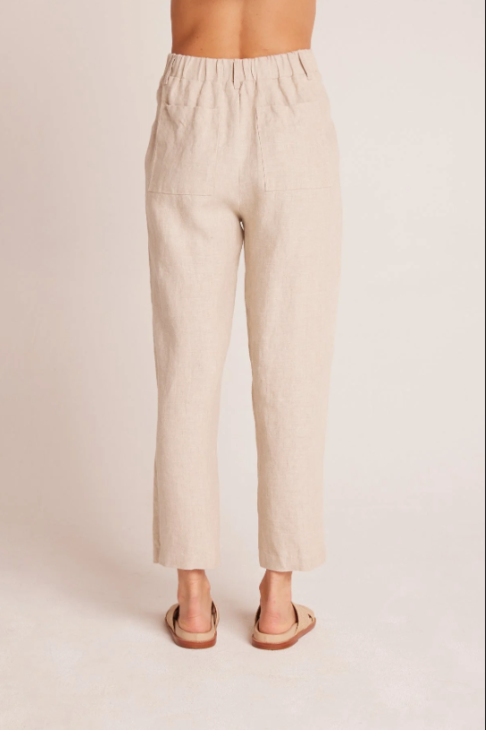 Relaxed Pleat Front Trouser in Linen Sand