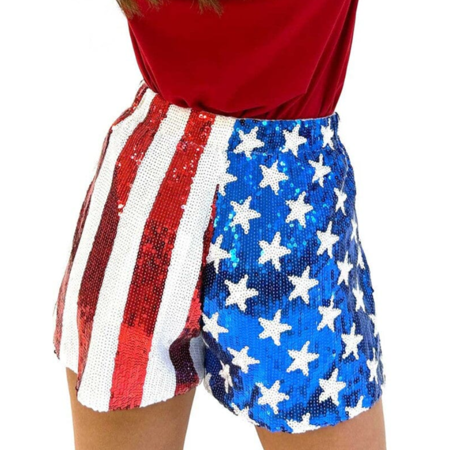 American Flag Sequin Short