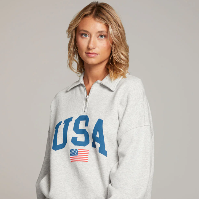 USA 1/4 Zip Sweatshirt