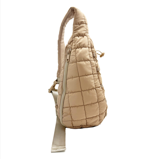 Quilted Sling bag in Tan