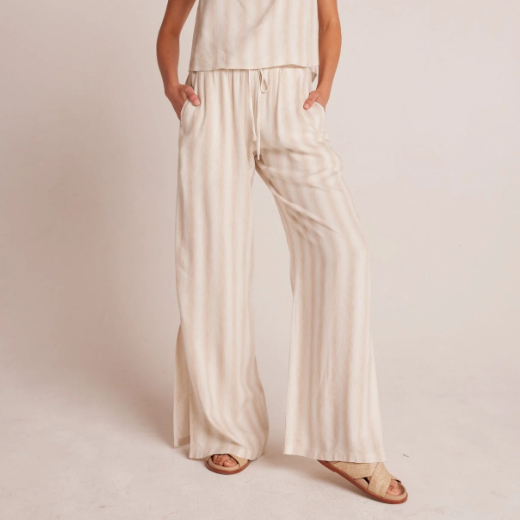 Side Slit Wide Leg Pant in Playa Sand