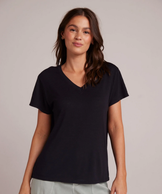 Side Slit V-neck Tee