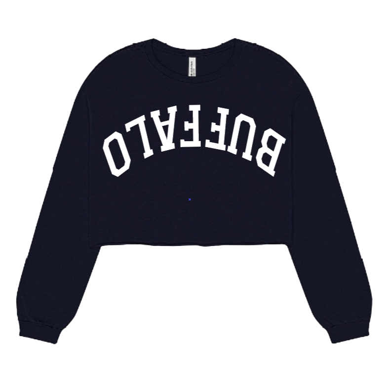 Upside Down Buffalo Crop Crew in Navy