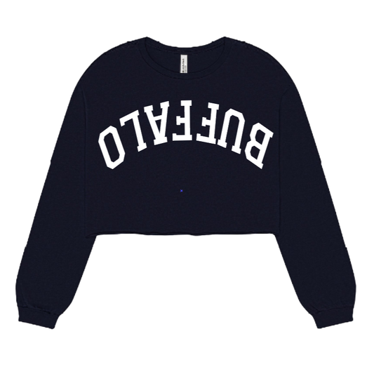 Upside Down Buffalo Crop Crew in Navy