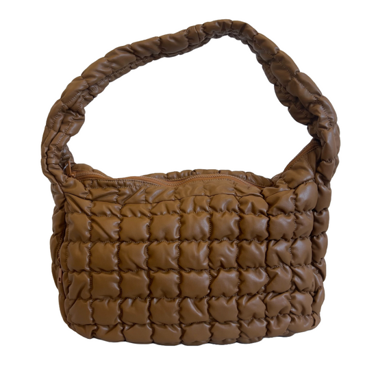 Vegan Carry All Quilted Bag in Camel