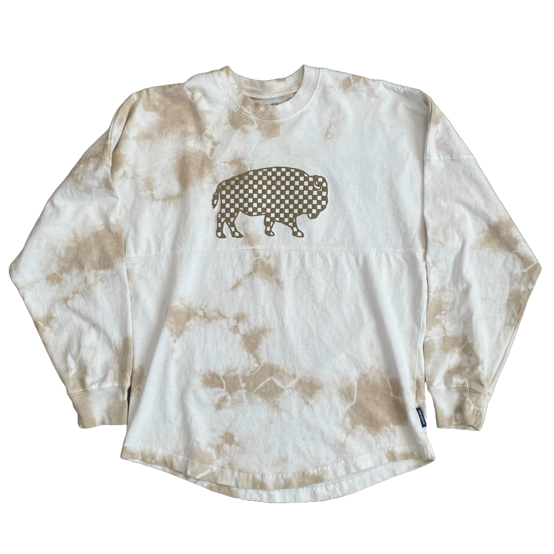 Crystal Dye Buffalo Check Long Sleeve Crew