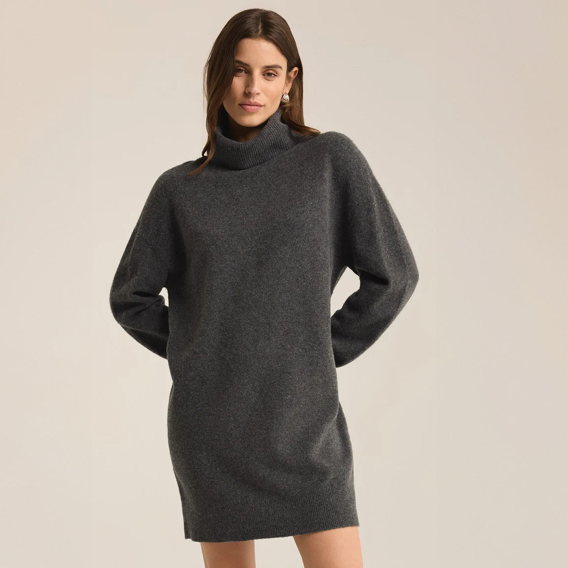 Richie Sweater Dress in Charcoal Heather