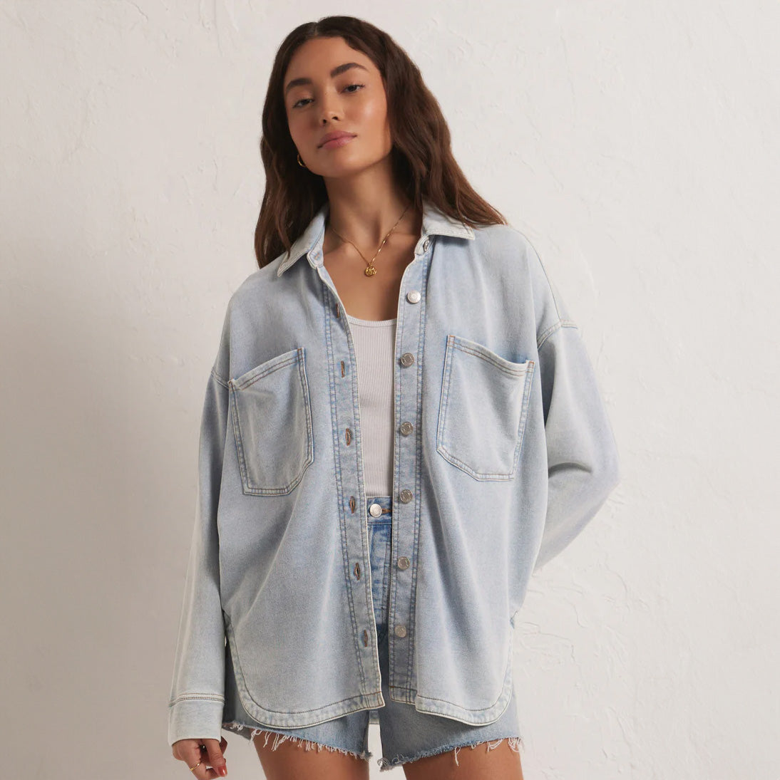 All Day Knit Denim Jacket in Washed Indigo