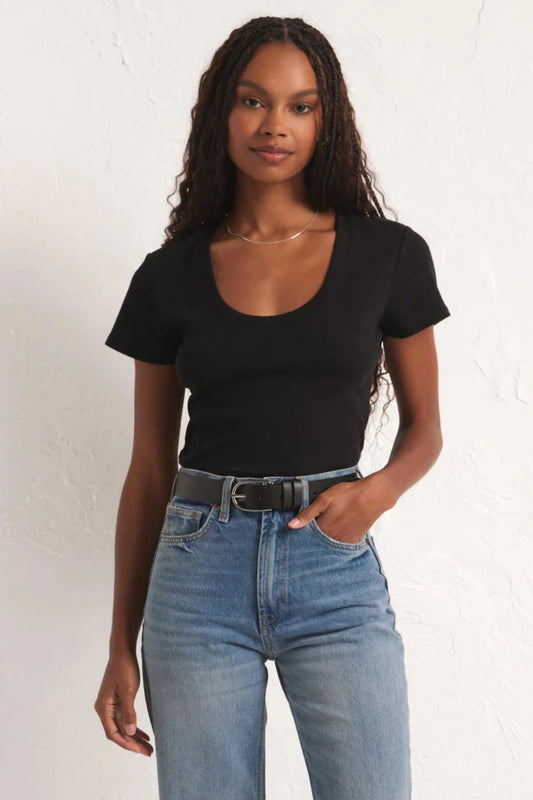 Sirena Short Sleeve Tee in Black