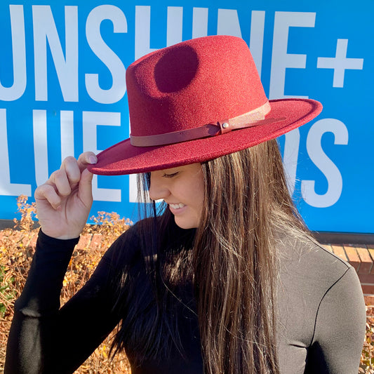 Lola Wool Hat in Rust