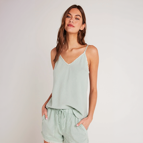 Frayed Cami in Oasis Green