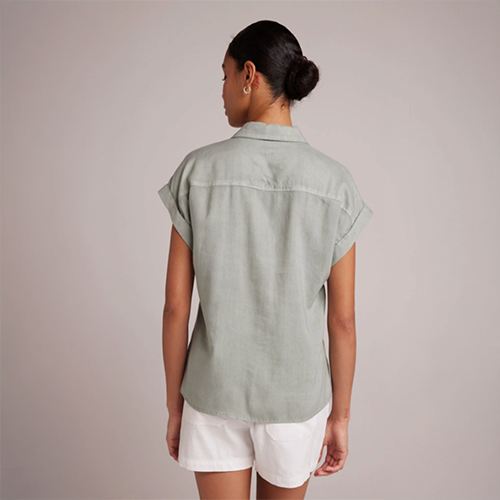 Two Pocket Short Sleeve Shirt in Oasis Green