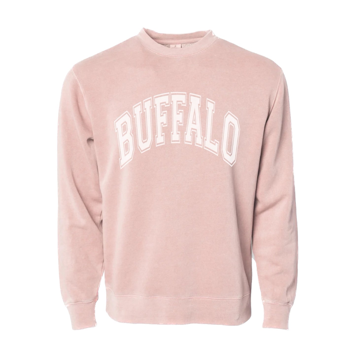 Buffalo Pigment Dye Crew in Dusty Pink