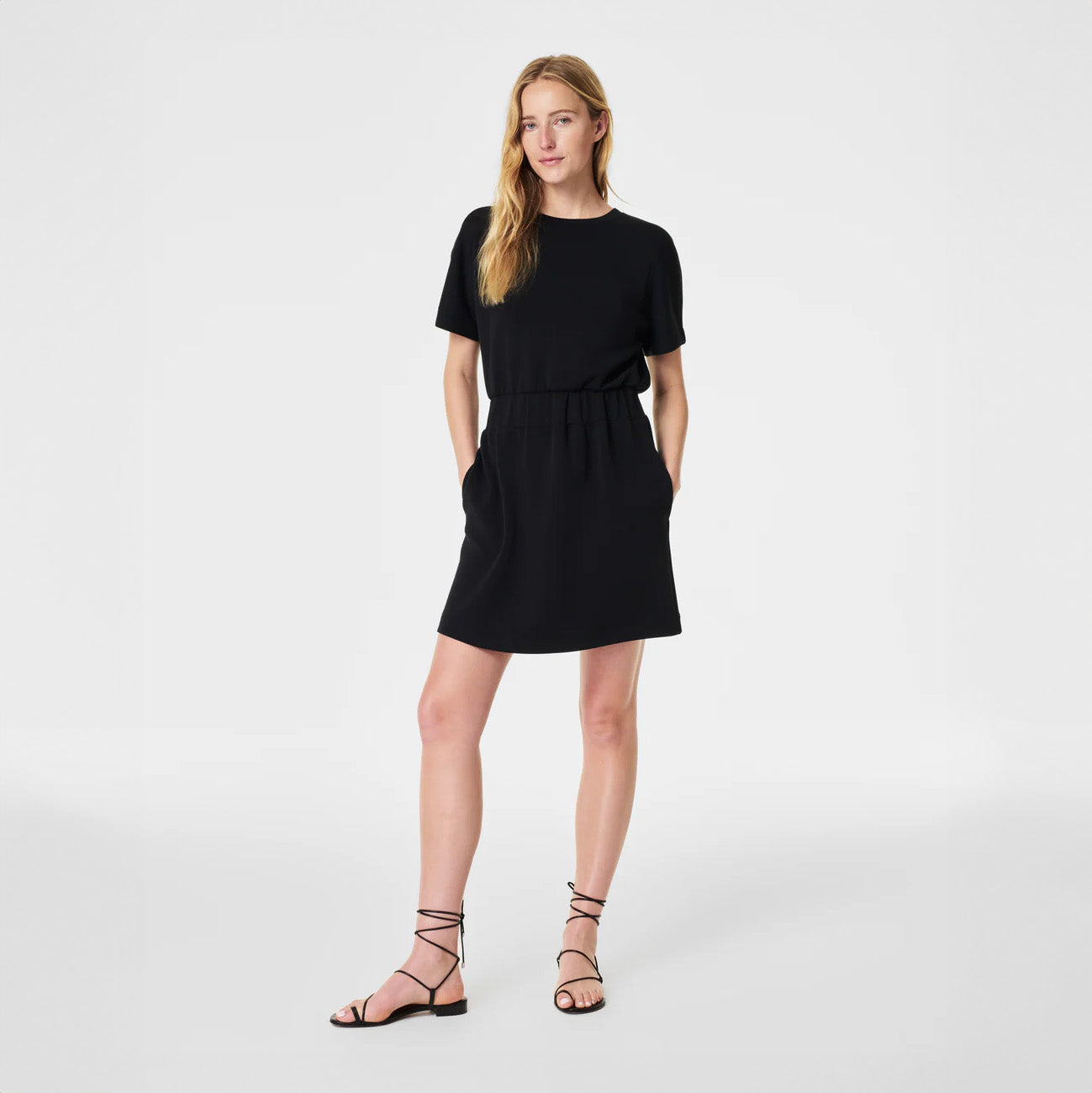 Aire Cinched Tee Dress in Very Black – Research and Design